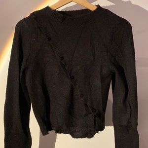 diagonal button-up cardigan